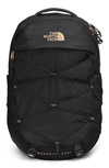 The North Face Borealis Water Repellent Luxe Backpack In Tnf Black/ Coral Metallic