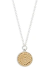 ANNA BECK REVERSIBLE TWO-TONE MEDALLION PENDANT NECKLACE