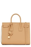 SAINT LAURENT SMALL SAC DE JOUR LEATHER TOTE WITH POUCH