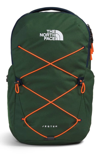 The North Face Jester Backpack In Pine Needle/navy/orange