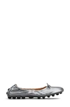 Tod's Bubble Bow Ballet Flat In Dark Silver