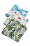 Little Unicorn 3-pack Cotton Muslin Blankets In Summer Vibe