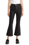 Frame Le Crop Flare Coated Jeans In Noir Coated