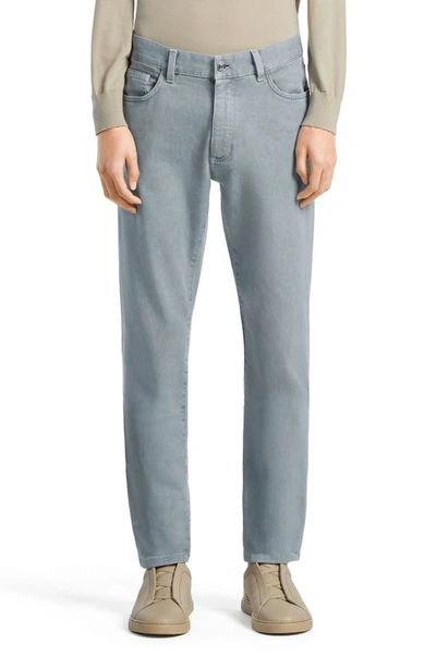 Zegna Men's Cotton-stretch 5-pocket Pants In Glacier Blue