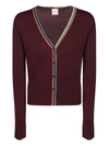 Paul Smith Stripe-detailing Wool Cardigan In Red