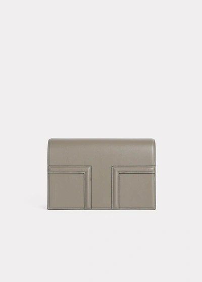 Totême T Flap Leather Crossbody Bag In Taupe