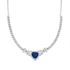 ROSS-SIMONS SIMULATED SAPPHIRE AND CZ HEART NECKLACE IN STERLING SILVER