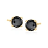 Ross-simons Black Diamond Stud Earrings In 14kt Yellow Gold In Black