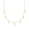 Rs Pure Ross-simons Italian 14kt Yellow Gold Multi-star Charm Necklace In White