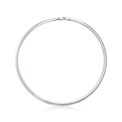 Ross-simons Italian 6mm Sterling Silver Omega Necklace In White