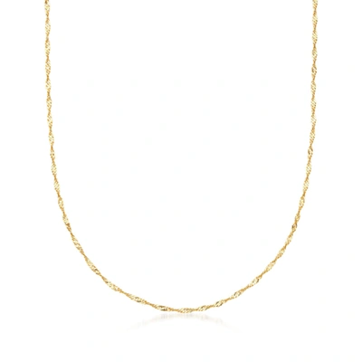 Ross-simons Italian 18kt Yellow Gold Diamond-cut Singapore Chain Necklace