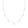 Rs Pure Ross-simons Bezel-set Diamond Dangle Necklace In Sterling Silver In Silver