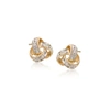 Ross-simons Diamond Love Knot Stud Earrings In 14kt Yellow Gold In Gold
