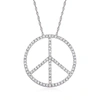 ROSS-SIMONS DIAMOND PEACE SIGN PENDANT NECKLACE IN STERLING SILVER