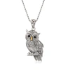 Ross-simons Sterling Silver Owl Pendant Necklace With Black Onyx And 18kt Gold Over Sterling In Silver