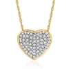 Ross-simons Diamond Heart Pendant Necklace In 14kt Yellow Gold In Gold
