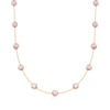 ROSS-SIMONS 6-6.5MM PINK CULTURED PEARL STATION NECKLACE IN 14KT YELLOW GOLD