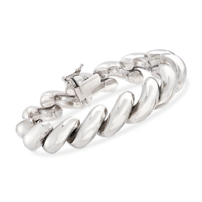 Ross-simons Italian Sterling Silver Large San Marco Bracelet In Metallic