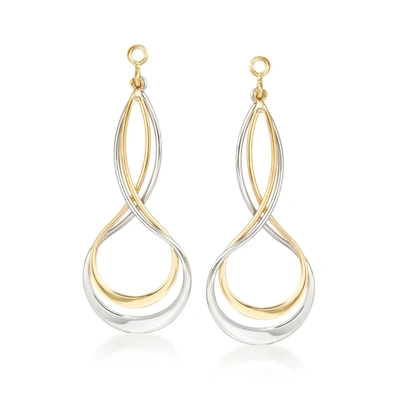Ross-simons Sterling Silver And 14kt Yellow Gold Earring Jackets In White