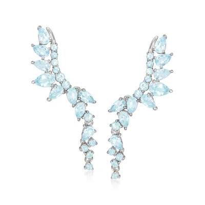 Ross-simons Sky Blue Topaz Earrings In Sterling Silver