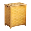 Oceanstar Natural Finished Bowed Front Veneer Laundry Wood Hamper With Interior Bag Bhv0100n