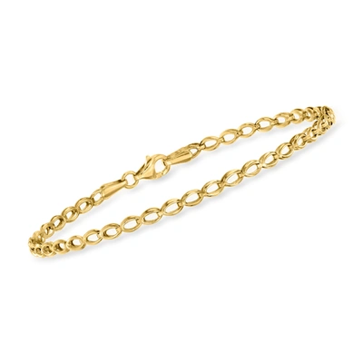 Rs Pure Ross-simons 14kt Yellow Gold Oval-link Bracelet In White