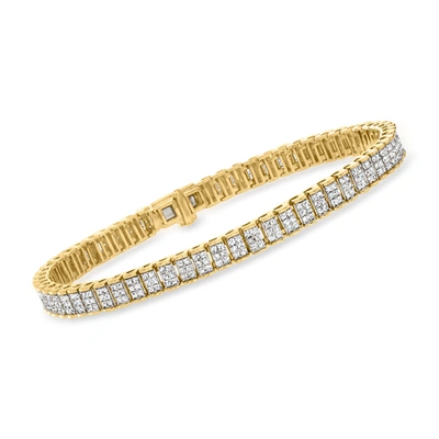 Ross-simons Diamond Bracelet In 18kt Gold Over Sterling In Silver