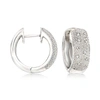 Ross-simons Diamond Accent Huggie Hoop Earrings In Sterling Silver In Silver