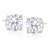 Ross-simons Diamond Stud Earrings In 14kt White Gold In Silver