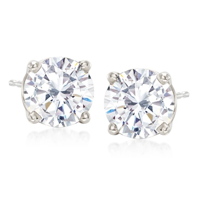 Ross-simons Cz In 14kt White Gold In Silver