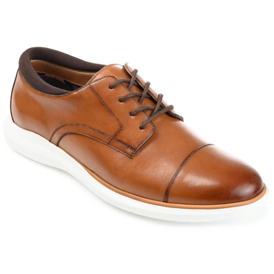 Thomas & Vine Fleton Cap-toe Derby Dress Shoe In Cognac