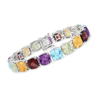 Ross-simons Multi-gemstone Tennis Bracelet In Sterling Silver