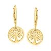 Ross-simons Italian 14kt Yellow Gold Tree Of Life Drop Earrings In Gold