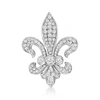 Ross-simons Diamond Fleur-de-lis Pin In Sterling Silver In Silver