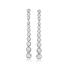 Ross-simons Bezel-set Diamond Drop Earrings In Sterling Silver In Silver