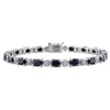 Mimi & Max 11 1/6ct Tgw Black Sapphire And Diamond Accent Bracelet In Sterling Silver In Black