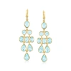 Ross-simons Sky Blue Topaz Chandelier Earrings In 18kt Gold Over Sterling In Blue