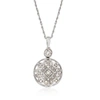 Ross-simons Diamond Openwork Pendant Necklace In Sterling Silver In Silver