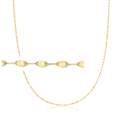 Rs Pure Ross-simons Italian 14kt Yellow Gold Lumachina Chain Necklace In Multi