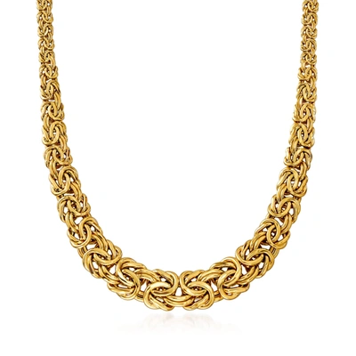 Ross-simons 18kt Yellow Gold Graduated Byzantine Necklace