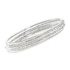 Ross-simons Italian Sterling Silver Jewelry Set: 3 Hammered Bangle Bracelets In Silver