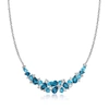 Ross-simons Blue And White Topaz Collar Necklace In Sterling Silver In Blue
