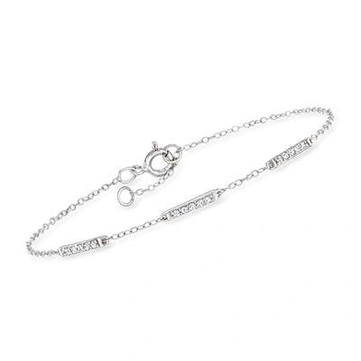 Rs Pure By Ross-simons Diamond 3-bar Bracelet In Sterling Silver