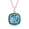 Ross-simons Sky And London Blue Topaz Pendant Necklace In Sterling Silver In Blue