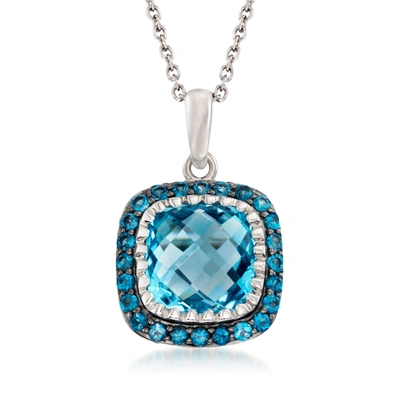 Ross-simons Sky And London Blue Topaz Pendant Necklace In Sterling Silver