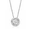 Ross-simons Bezel-set Diamond Solitaire Necklace In 14kt White Gold In Silver
