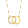 Rs Pure Ross-simons Pave Diamond Interlocking Circle Necklace In 14kt Yellow Gold In White