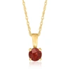 RS PURE ROSS-SIMONS GARNET PENDANT NECKLACE IN 14KT YELLOW GOLD. 16 INCHES