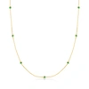 Rs Pure Ross-simons Emerald Station Necklace In 14kt Yellow Gold In White