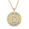 Mimi & Max D Initial Diamond Accent Pendant With Chain In Yellow Plated Sterling Silver In Yellow